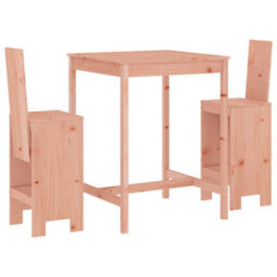 Berkfield 3 Piece Garden Bar Set Solid Wood Douglas - thumbnail 2