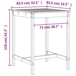 Berkfield 3 Piece Garden Bar Set Solid Wood Douglas - thumbnail 9