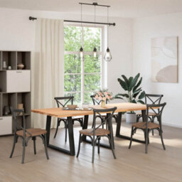 Berkfield Modern Dining Table Legs V-Shape 3 Pcs Black 100X(72-73.3) Cm Steel