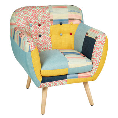 Beliani Armchair Melby Fabric Multicolour - image 1