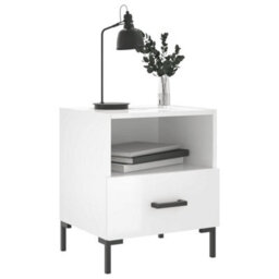 Berkfield Bedside Cabinets 2 Pcs High Gloss White 40X35X47.5 Cm Engineered Wood - thumbnail 4