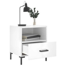 Berkfield Bedside Cabinets 2 Pcs High Gloss White 40X35X47.5 Cm Engineered Wood - thumbnail 3