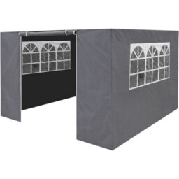 Loops Side Walls Door & Windows For 3X3M Pop-Up Gazebo - Grey - Garden Party Tent - thumbnail 1