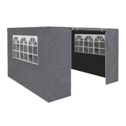 Loops Side Walls Door & Windows For 3X3M Pop-Up Gazebo - Grey - Garden Party Tent - thumbnail 8