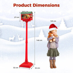 Costway 148 Cm Musical Christmas Street Lamp Sound & Tap Activated Xmas - thumbnail 2