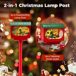 Costway 148 Cm Musical Christmas Street Lamp Sound & Tap Activated Xmas - thumbnail 8