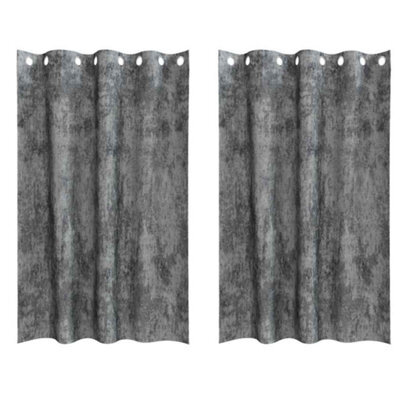 Berkfield Classic Curtain With Curtains 2 Pcs Grey 175 X 140 Cm Velvet - image 1