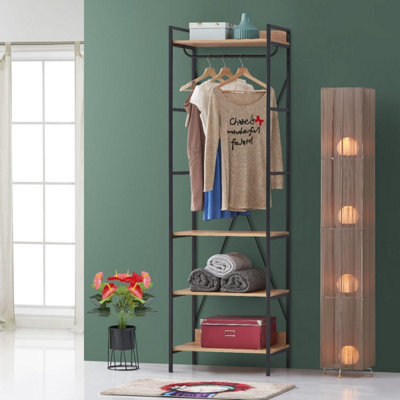 Timber Art Design 4 Tier Open Wardrobe Riviera  Oak   Bedroom Furniture - image 1