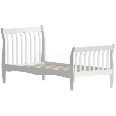 3Ft Single Bed White Wooden Sleigh Bedframe Bed Bedroom Furniture - image 1