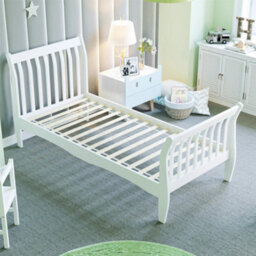 3Ft Single Bed White Wooden Sleigh Bedframe Bed Bedroom Furniture - thumbnail 6