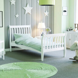 3Ft Single Bed White Wooden Sleigh Bedframe Bed Bedroom Furniture - thumbnail 5