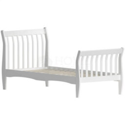 3Ft Single Bed White Wooden Sleigh Bedframe Bed Bedroom Furniture - thumbnail 1