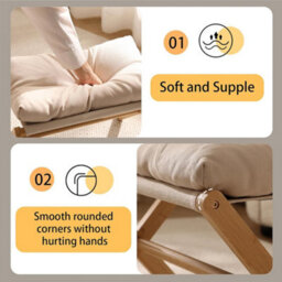Underdesk Footstool Chair Stool Rectangle Padded Rest Seat Pouffe Bamboo Legs Uk - thumbnail 8