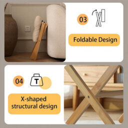 Underdesk Footstool Chair Stool Rectangle Padded Rest Seat Pouffe Bamboo Legs Uk - thumbnail 6