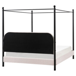 Beliani Four Poster Bed Boucle Dannemois 160 X 200 Cm (Eu King Size) Beige - thumbnail 6