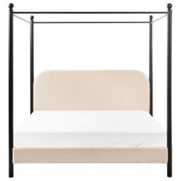 Beliani Four Poster Bed Boucle Dannemois 160 X 200 Cm (Eu King Size) Beige - thumbnail 5