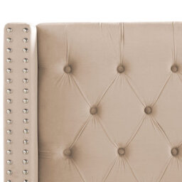 Beliani Bed Velvet Lubbon 180 X 200 Cm (Eu Super King) Beige - thumbnail 9