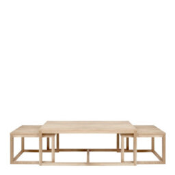 Wyld Haus Meadowbloom Set Of 3 Nesting Coffee Tables In White Pigmented Oak Look - thumbnail 3