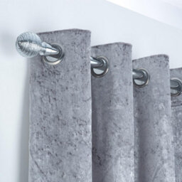 A.unique Home Etched Ball Metal Extendable Curtain Pole With Rings And Fittings (25/28mm) - Nickel, 70Cm - 120Cm Approx - thumbnail 5