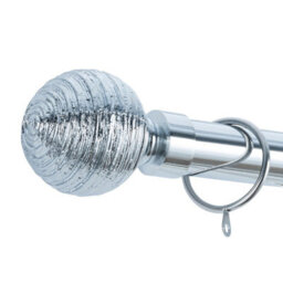 A.unique Home Etched Ball Metal Extendable Curtain Pole With Rings And Fittings (25/28mm) - Nickel, 70Cm - 120Cm Approx - thumbnail 3
