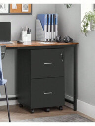 Songmics 2-Drawer File Cabinet, Locking Filing Cabinet For Home Office, Small Rolling File Cabinet, Printer Stand - thumbnail 3