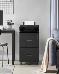 Songmics 2-Drawer File Cabinet, Locking Filing Cabinet For Home Office, Small Rolling File Cabinet, Printer Stand - thumbnail 7