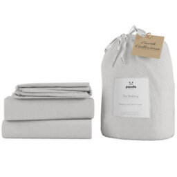 panda London Bamboo & French Linen Complete Bedding Set Silver Lining Grey