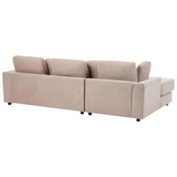 Beliani Corner Sofa 4 Seater Kohlo Fabric Taupe Right Hand - thumbnail 5