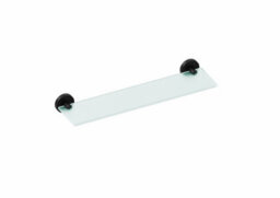 Cosmic Bathroom Shelf, Bathroom Organizer, 40Cm, Glass, Matt Black, Anti-Corrosion, 10Kg Resistance, Start Collection