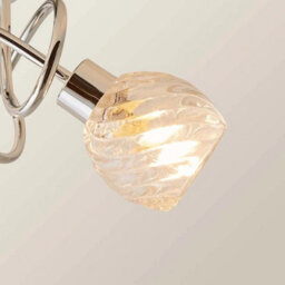 3 Way Chrome Ceiling Light With Swirl Glass Shades - thumbnail 5