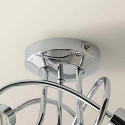 3 Way Chrome Ceiling Light With Swirl Glass Shades - thumbnail 4