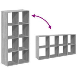 Berkfield Room Divider Bookcase Grey Sonoma 69.5X29X137.5 Cm Engineered Wood - thumbnail 8