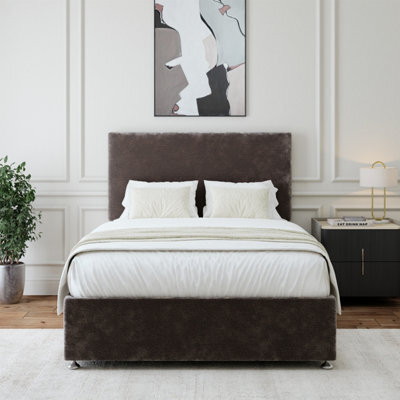 Bedmaster Charcoal Chenille Divan Base Single - image 1