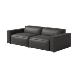 Valencia Nathan Full Aniline Leather Lounge Modular Loveseat Sofa Black Fsc Pine Wood Top Stitched Seam