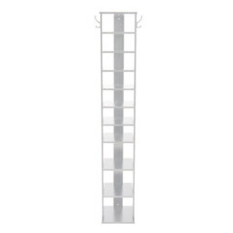 Living And Home 10 Tiers White Vertical Household Space Saving Shoe Rack Shoe Storage Shelf Unit With Side Hooks - thumbnail 4