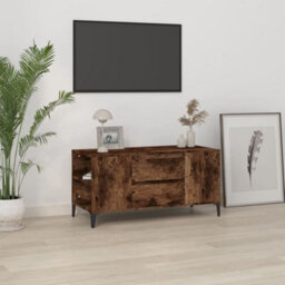 Berkfield Tv Cabinet Smoked Oak 102X44.5X50 Cm Engineered Wood - thumbnail 1