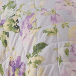 Dreams & Drapes Florette Easy Care Floral Print Quilted Lilac Bedspread - thumbnail 3