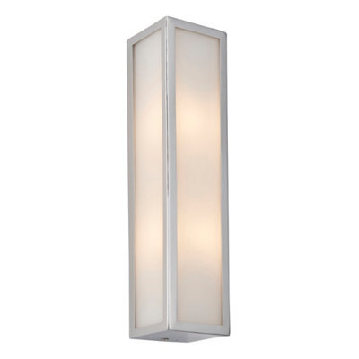 Anson Lighting Nayland Chrome With Frosted Glass Contemporary 2 Light Bathroom Wall Light - image 1