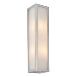 Anson Lighting Nayland Chrome With Frosted Glass Contemporary 2 Light Bathroom Wall Light
