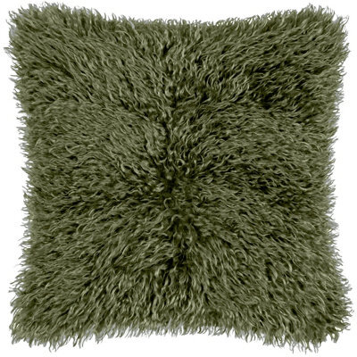 Furn. Rowan Faux Fur Khaki Cushion Cover - image 1