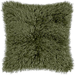 Furn. Rowan Faux Fur Khaki Cushion Cover