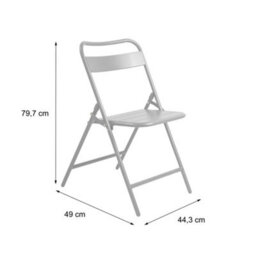 Sweeek - Set Of 4 Folding Steel Garden Chairs Anthracite 44.3X49X79.7 Cm - Amelia - thumbnail 5