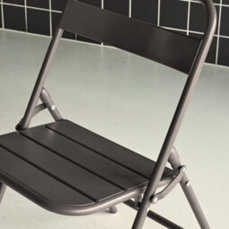 Sweeek - Set Of 4 Folding Steel Garden Chairs Anthracite 44.3X49X79.7 Cm - Amelia - thumbnail 6