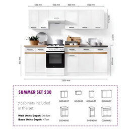 Heze Furniture Summer 7 Unit Kitchen Cabinets Set 230Cm In Cashmere Matt - thumbnail 7