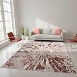 Smart Living Luxury Soft Modern Shimmer Sunset Rug For Living & Bedroom - Pink - 60 X 220 Cm
