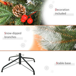 Homcom 5Ft Artificial Snow Dipped Christmas Tree Xmas Holiday Pencil Tree Green - thumbnail 7