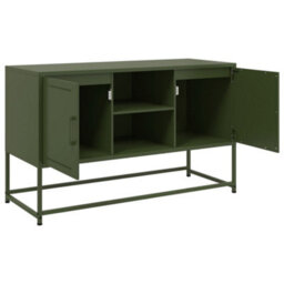 Berkfield Highboard White 36X39X107 Cm Steel - thumbnail 9