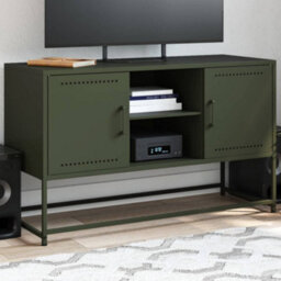 Berkfield Highboard White 36X39X107 Cm Steel - thumbnail 1
