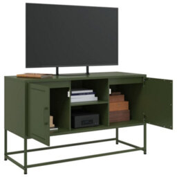 Berkfield Highboard White 36X39X107 Cm Steel - thumbnail 5