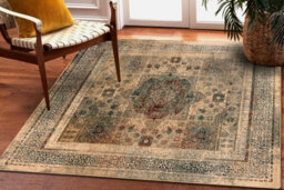 RugsX Wool Carpet Omega Mamluk Square - Rosette Vintage Cream 200X200 Cm - thumbnail 1